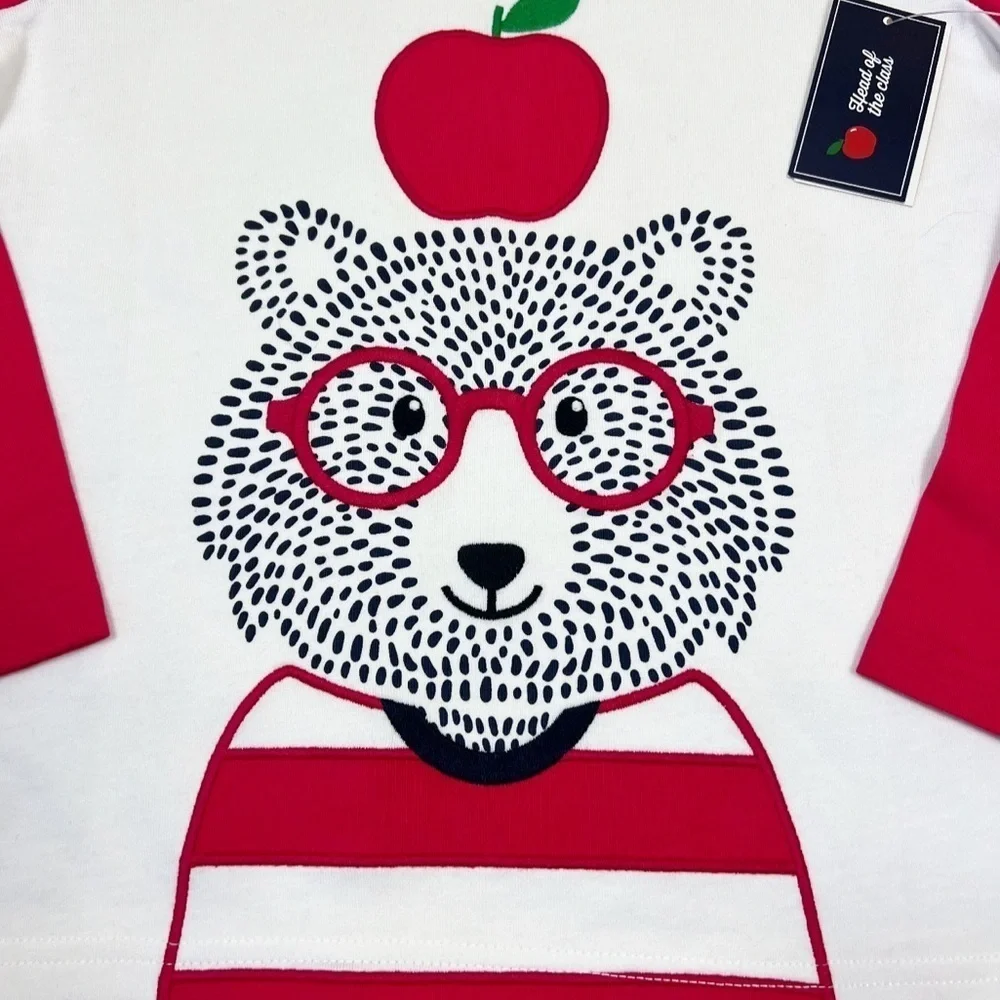 Lot of 2 Gymboree Boys 6 Embroidered Raglan Shirts Long Sleeve Pilot Dog Bear